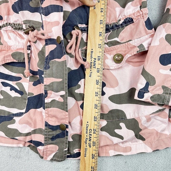 Forme Mode Jacket Womens Medium Pink Camouflage Long Sleeves Pockets Hooded - Picture 9 of 14